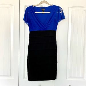 💛 Blue and Black Tiered Dress by Enfocus Studio